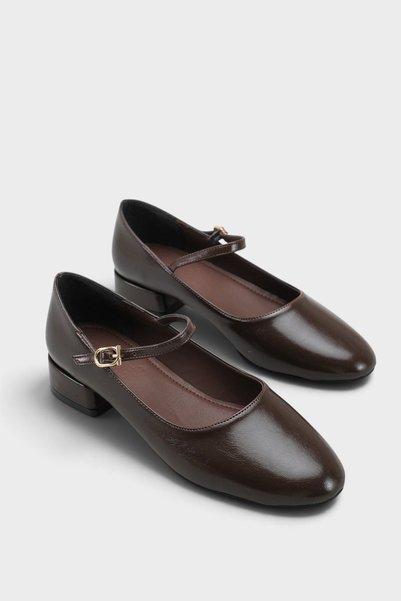 Capone Outfitters حذاء كاري نسائي بكعب قصير من ماري جين