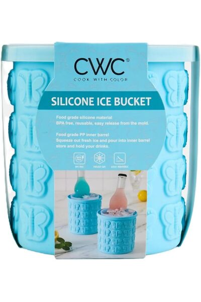 Generic ook With Color Silicone Ice Cube Maker Bucket with Inner Container, B...