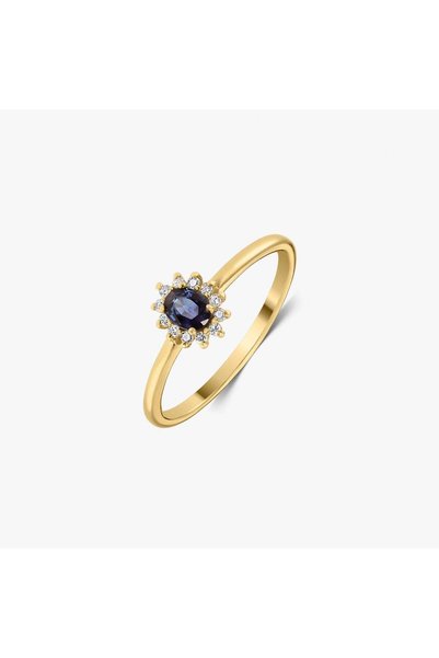 Indira Jewelry Inel din aur galben Genn - Safir și Diamante