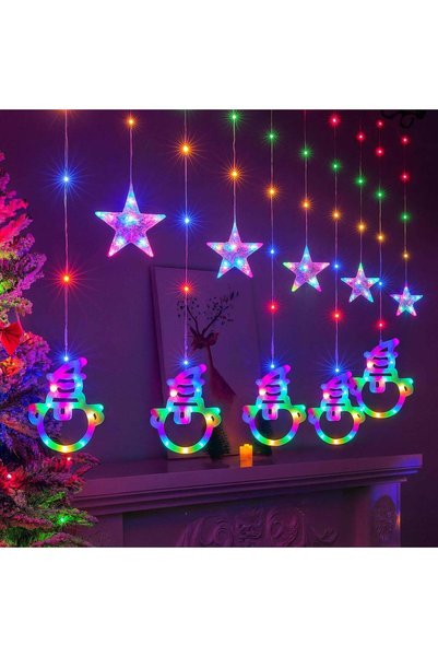OEM Instalație de Crăciun 10 m Model Perdea, Lumini LED Multicolore, Fir Tran...