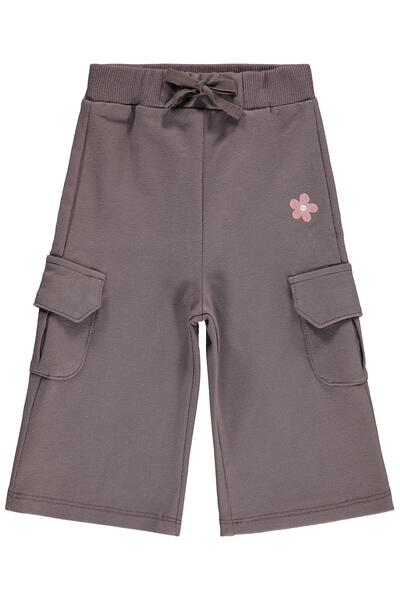 Civil Baby Floral Embroidered Cargo Basic 6-18 Months Sweatpants - Brown