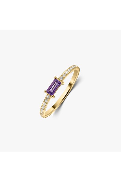 Indira Jewelry Inel din argint Golden Precious - Ametist