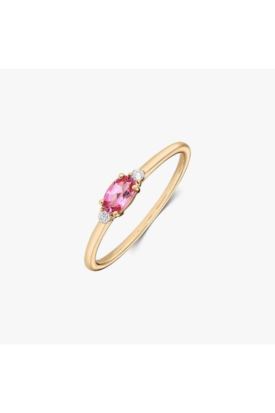 Indira Jewelry Inel din aur Flora - Diamante naturale, Turmalina roz