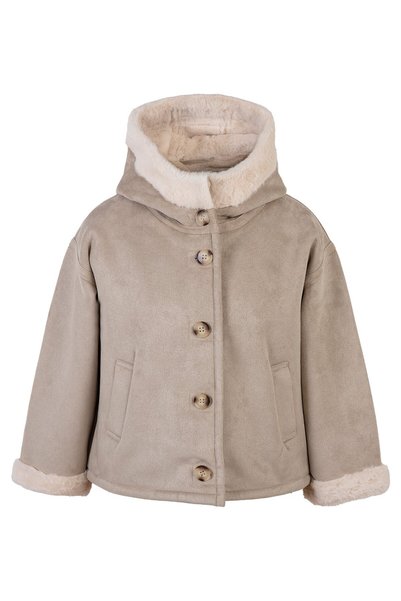 Civil Girls Suede Coat for 10-13 Years Old - Brown