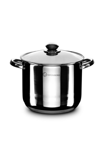 GRÜNBERG Oala din Inox cu Capac din Sticla, 18 cm, 3.50 l, Grunberg