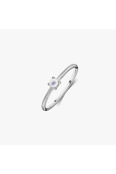 Indira Jewelry Ασημένιο δαχτυλίδι με την πέτρα του μήνα Ιουνίου - Φεγγαρόπετρα