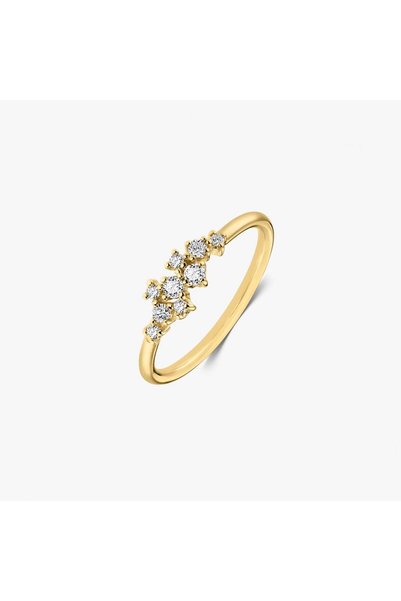 Indira Jewelry Inel din aur galben Selene – Diamante