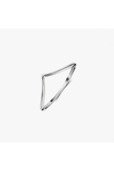 Indira Jewelry Simple V silver ring