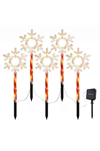 OEM Set 5 X Acadele cu Fulg de Zapada de Exterior cu incarcare solara