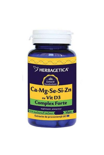 herbagetica CA+MG+SE+SI+ZN Organice CU D3 Herbagetica, 60 capsule