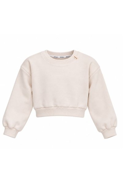 Ozmoz By Mukadder Özden Organik Bej Kışlık Kısa Kesim Kız Çocuk Sweatshirt