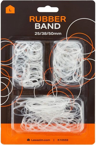 Generic Rubber Band Set -25 38 50mm White- Reusable Assorted Elastic Stretch ...