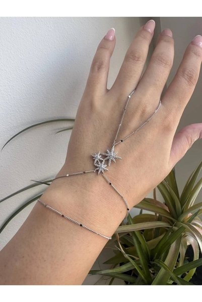 GAMBU Silver Color Zircon Stone Star Motif Shahmeran