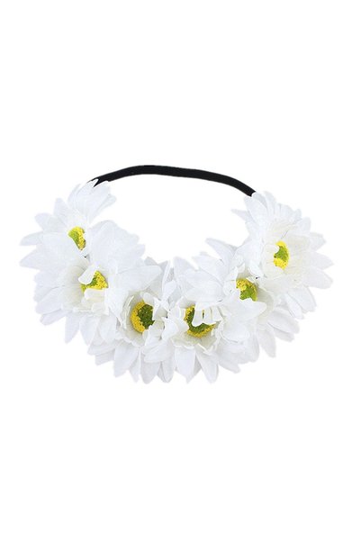 Noonedibs Coroană de păr cu model floral de floarea-soarelui pentru toamnă, a...