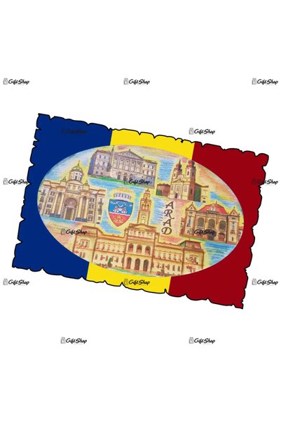 gift shop Magnet suvenir personalizat cu mesaj, romania arad, model 4, din lemn