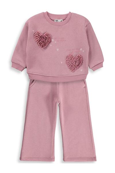 Civil Girls Embroidered Tracksuit Set for 2-5 Years Old - Pink