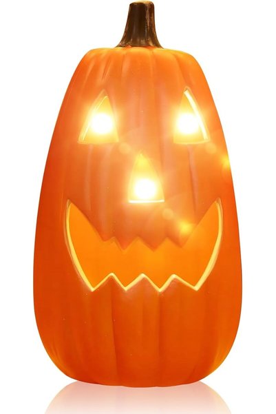 AUTOYSUR Halloween Pumpkin Lantern Battery Operated, Light up Pumpkin Table L...