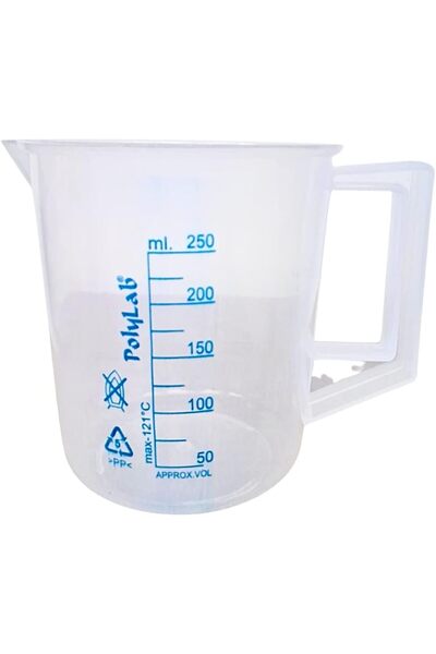 Generic Printed Plastic Measuring Jug 250 ml Beaker with Handle, Molded in Po...
