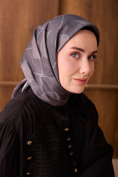 Silk Home Twill Silk Scarf Vega Dark Gray
