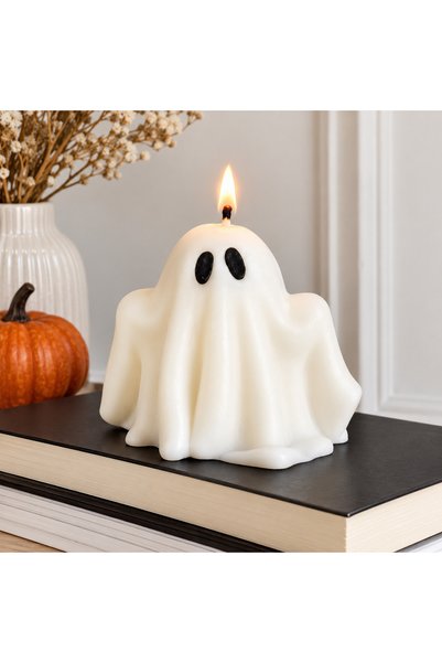 Sevimli Hayalet Dekoratif Mum Halloween