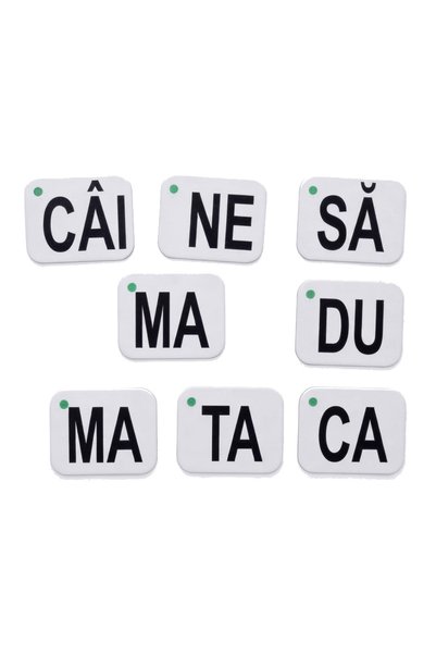 Generic Brand Set 72 Cartonase Educative cu Silabe - Invatam Sa Citim, Carton Plastifiat, cu Inel Metalic
