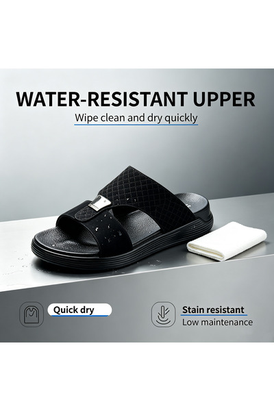 SoftSole KSA صنادل رجالية جلدية مريحة بتصميم شريطين وجزء علوي مثقب، نعل داخلي...