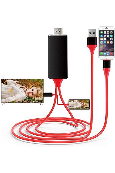 Noonedibs Adaptor Lightning la HDMI certificat Apple MFi, sincronizare audio-...