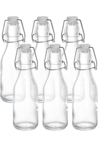 Generic 6Pack 8oz Flip Top Glass Bottle Swing Top Bottles with Airtight Seal ...