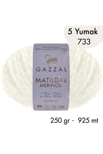 Gazzal Matilda 733- Pack of 5 - 250 Gr - New
