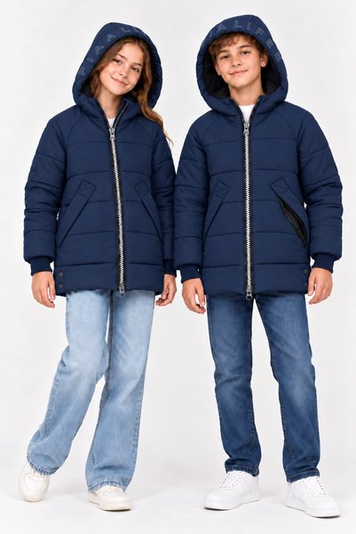 Brs Boys 82510-26 Unisex Children's Hooded Quilted Puffer Coat, Zipper Closur...