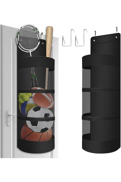 Generic Over The Door Hanging Sports Equipment and Ball Storage Organizer, Ga...