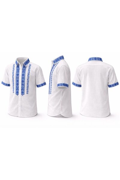 OEM Cămașă tradițională bărbătească, albă, din bumbac, mărimea 5XL
