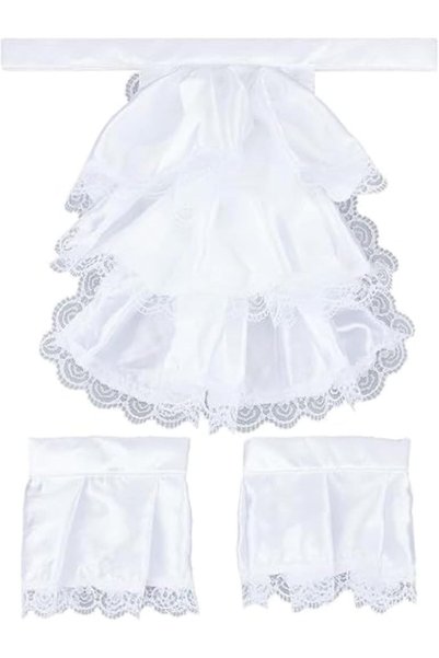 Generic 1 Set Victorian Lace Jabot Collar and Cuffs, White Colonial Lace Jabo...