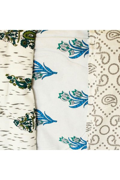 Ecotattva Green Border Color Floral Print Baby Dohar