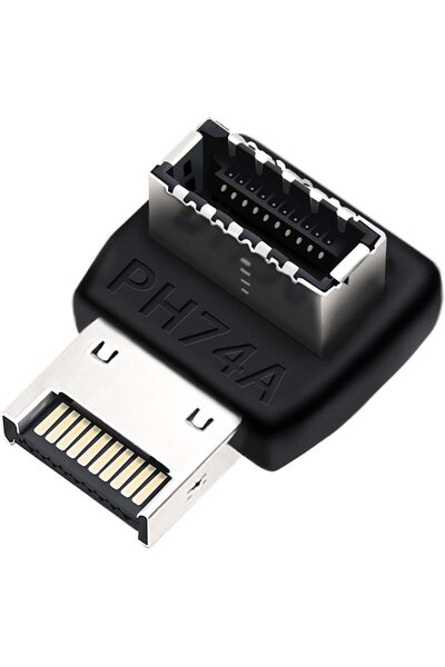 Generic محول لوحة أم USB-C، موصل داخلي أمامي بزاوية 90 درجة من نوع USB 3.2 E،...
