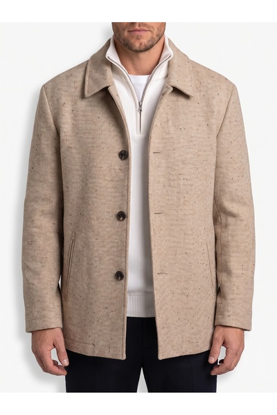 İMAJ MAĞAZACILIK Men's Classic Buttoned Woolen Winter Jacket - Coat