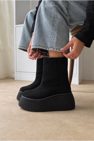 Mupa Shoes Women's Boots Black Suede