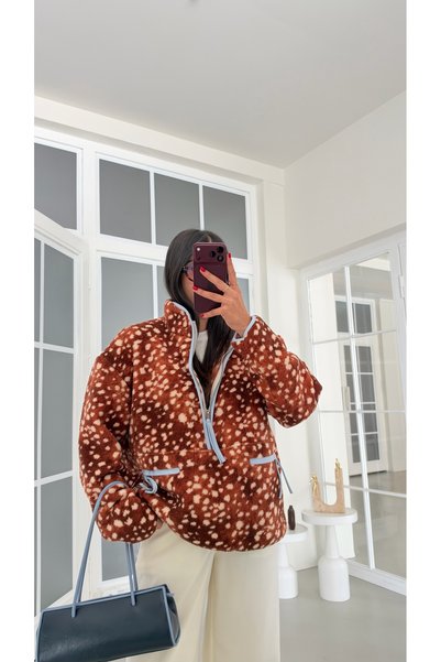 GAUS CO Bambi Desenli Fermuarlı Polar Sweatshirt GAUS-01916 GAUS-02316