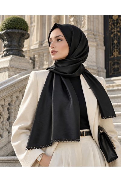tarzınısec Choose Your Style Lace Embroidery Cutout Drop Motif Shawl Black 75...