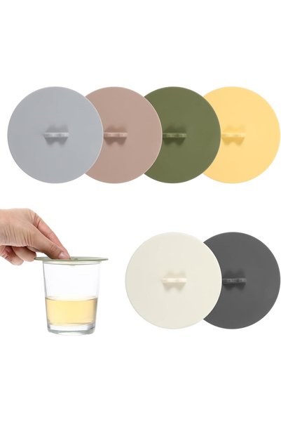 Generic 6 قطع أغطية سيليكون للأكواب مقاس 3.9 بوصة، أغطية سيليكون قابلة لإعادة...