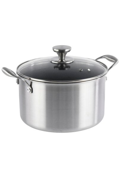 GRÜNBERG Cratita Inox cu Capac Sticla, 26 cm, 7.20 l, Invelis Antiaderent, Co...