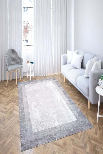 ayla home ALYA HOMEE Desen 00100 Yıkanabilir Lastikli Halı Örtüsü