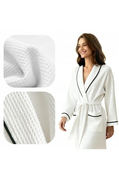 Karo Halat de baie, Gofer, Wafel, alb, XXL, unisex, bumbac 100%, 280 g/m2