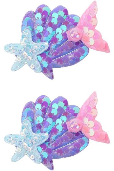 Generic 2Pcs Mermaid Hair Clips, Starfish Hair Clip, Shell Hair Pins, Multico...
