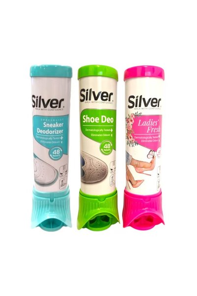 Silver Set de 3 x Deodorant pentru încălțăminte, adidași și încălțăminte de d...