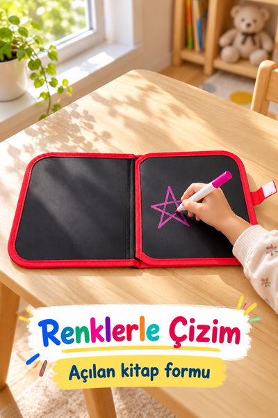 OEM Çizim Kitabı Renkli Kalemler ve Siyah Kalem Tutuculu