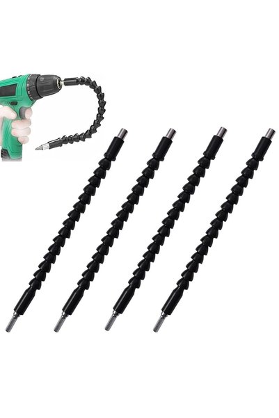 Generic 4 Pack Flexible Drill Bit Extension, 11.6 inch Superbit Screwdriver F...
