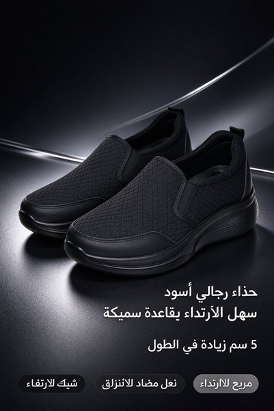 AllMart Arabia Slip On Elevator Shoes for Men Hidden Height Boost Sneakers Di...