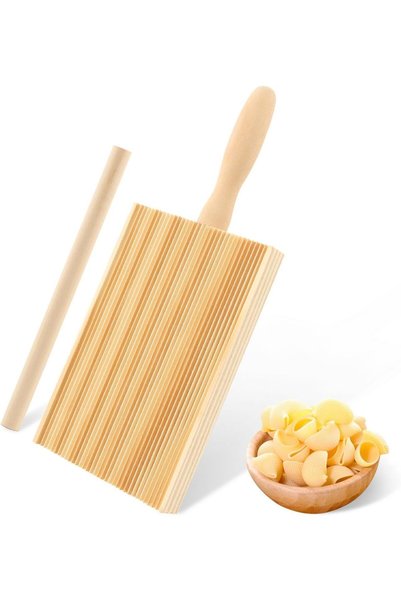 Generic Wooden Gnocchi Board and Butter Paddles Set - 8.5 Inch Pasta Making T...