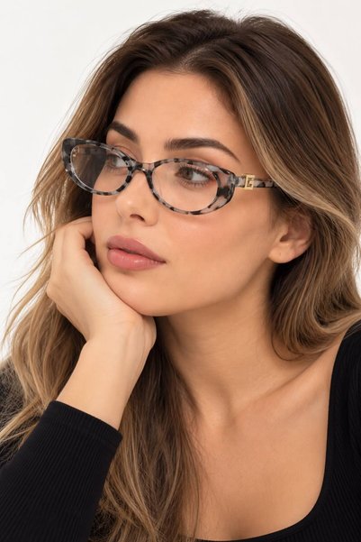 Hill's GG BEYAZ LEOPAR CATEYE KADIN MAVİ IŞIK KORUMALI | 56 EKARTMAN